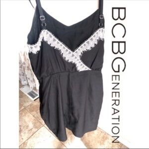 BCBGeneration Black Lace Trim Dress